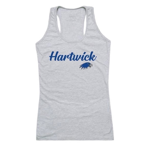 Hartwick College Hawks Script Tank Top, Heather Grey - Large