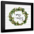 thumbnail image 1 of Hartworks 12x12 Black Modern Framed Museum Art Print Titled - Cozy Christmas Wreath I, 1 of 5