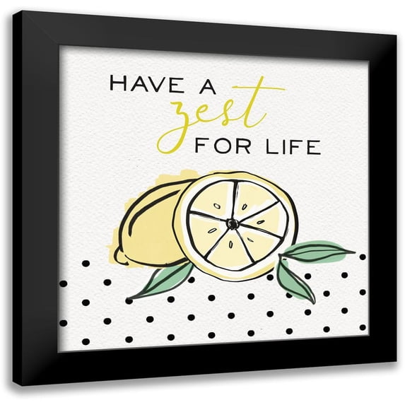 Hartworks 12x12 Black Modern Framed Museum Art Print Titled - Lemon Zest I