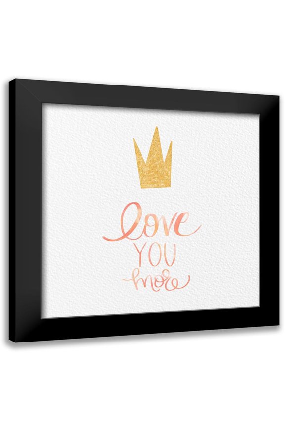 Hartworks 12x12 Black Modern Framed Museum Art Print Titled - Princess I-Love