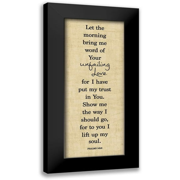 Hartworks 12x24 Black Modern Framed Museum Art Print Titled - Bible Verse Panel I