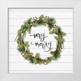 thumbnail image 1 of Hartworks 15x15 White Modern Wood Framed Museum Art Print Titled - Cozy Christmas Wreath I, 1 of 4