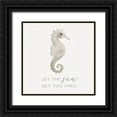 thumbnail image 1 of Hartworks 20x20 Black Ornate Wood Framed with Double Matting Museum Art Print Titled - Sandy Seahorse, 1 of 4