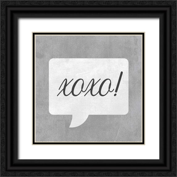 Hartworks 26x26 Black Ornate Wood Framed with Double Matting Museum Art Print Titled - Text Me IV