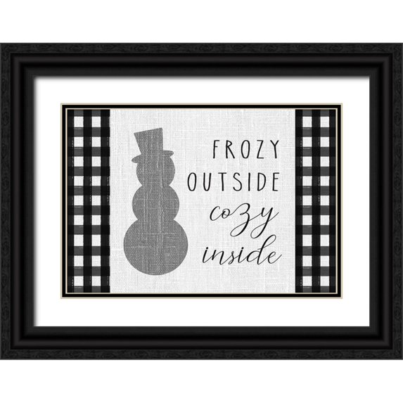 Hartworks 32x23 Black Ornate Wood Framed with Double Matting Museum Art Print Titled - Winter Wonder landscape IV