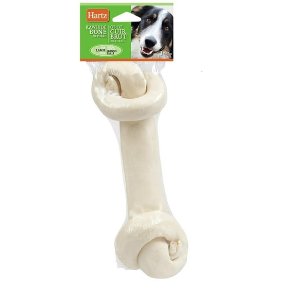 Hartz 90993 9" Natural Dental Rawhide Roundknot Bone