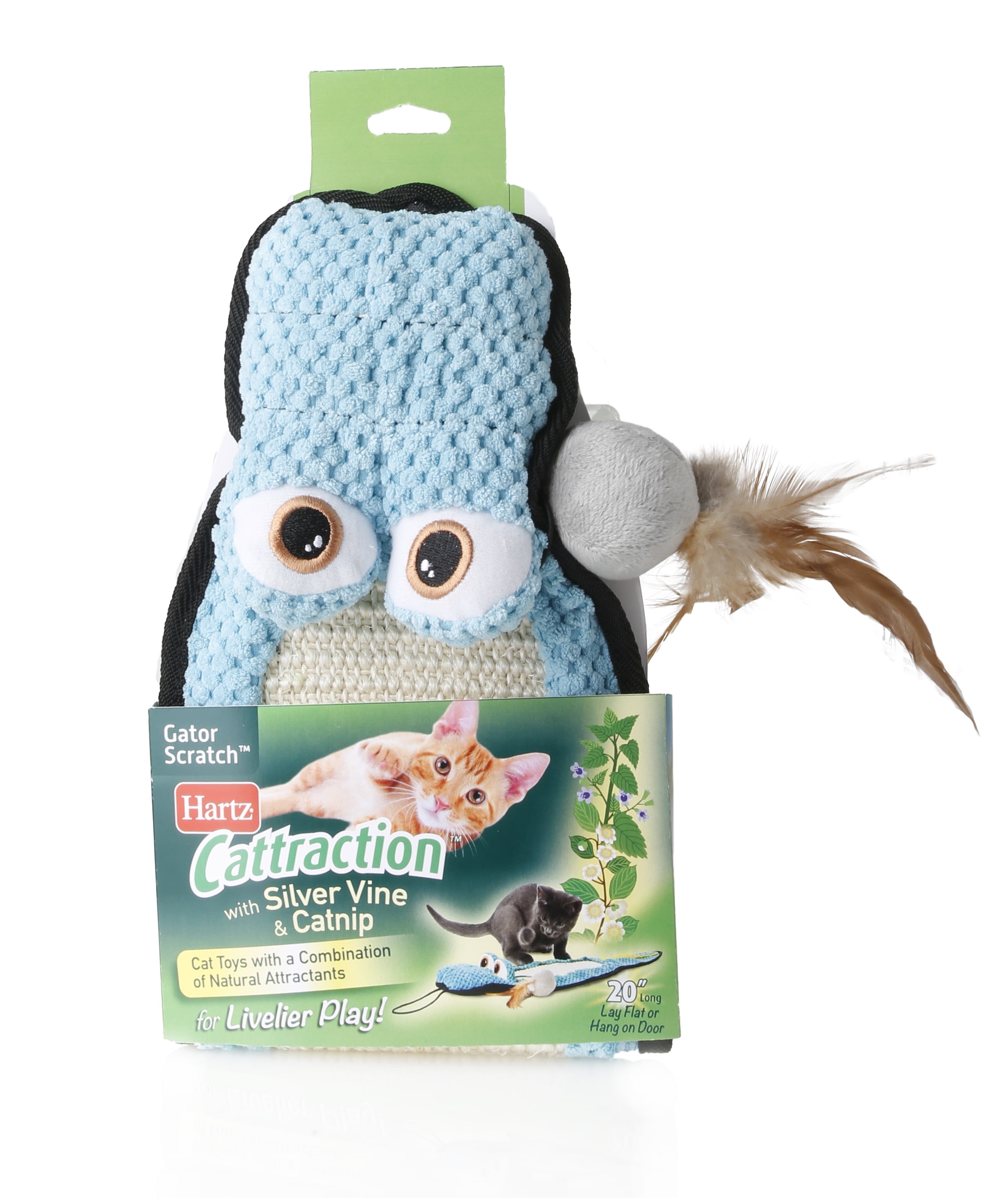 Hartz Cattraction Gator Scratch Cat Toy with Silver Vine and