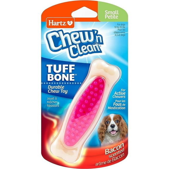 Hartz Chew And Clean Tuff Bone Small Dog Chew Toy, Bacon Flavored, 1 Ea, 6 Pack
