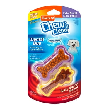 Hartz Chew 'n Clean Dental Duo Dog Toy, Extra Small, 2 pack, Color May Vary