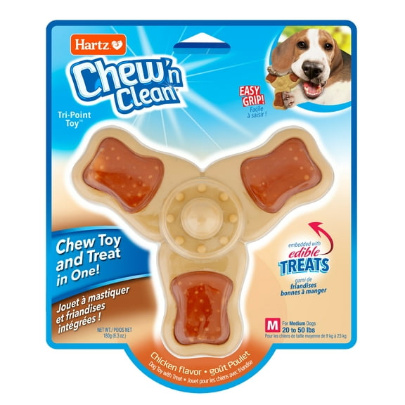 Hartz Chew 'n Clean Tri-Point Medium Dog Toy, Nylon, 1ct