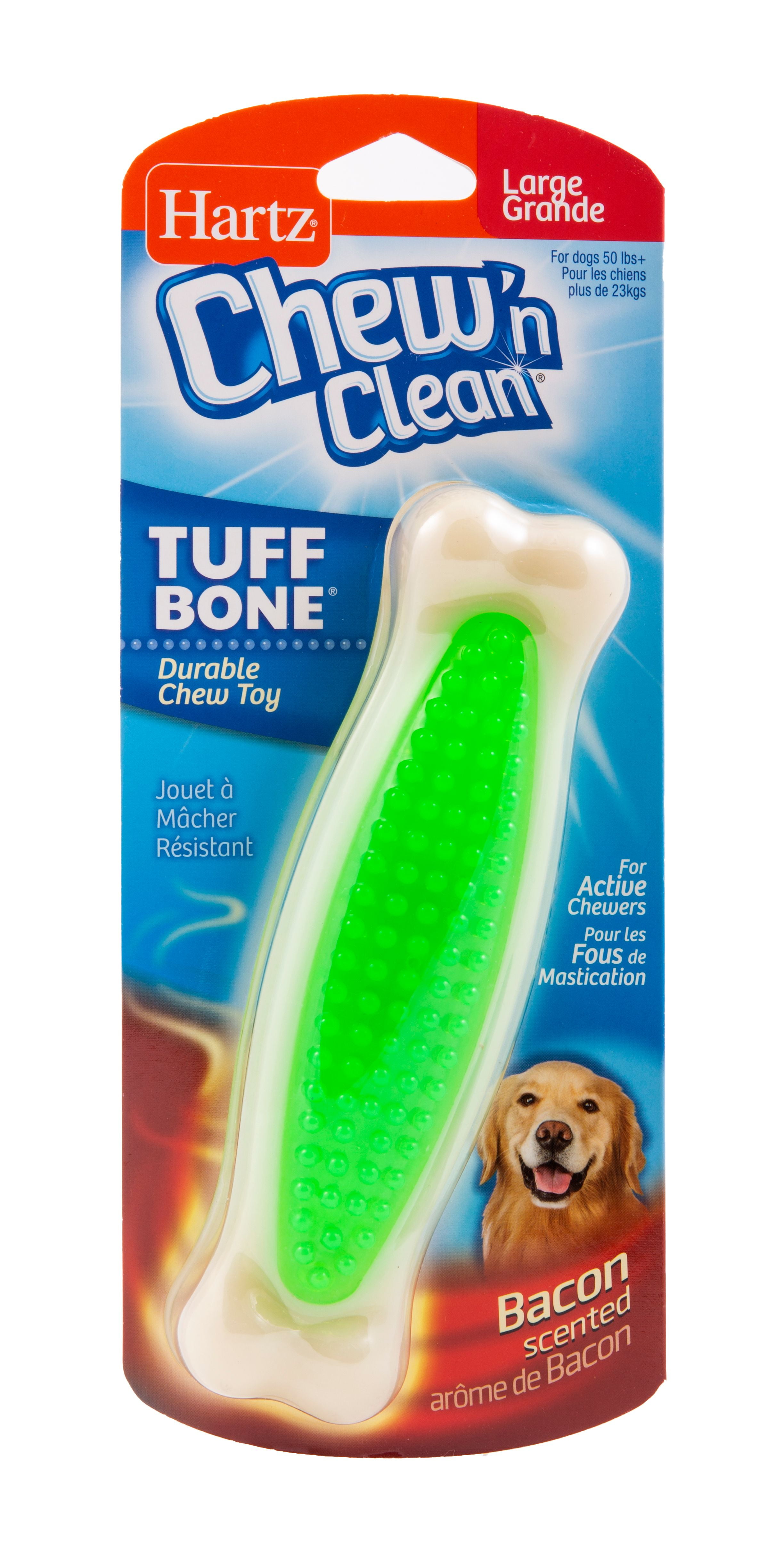 Large Green Bacon Scented Durable Chew Toy for Dogs