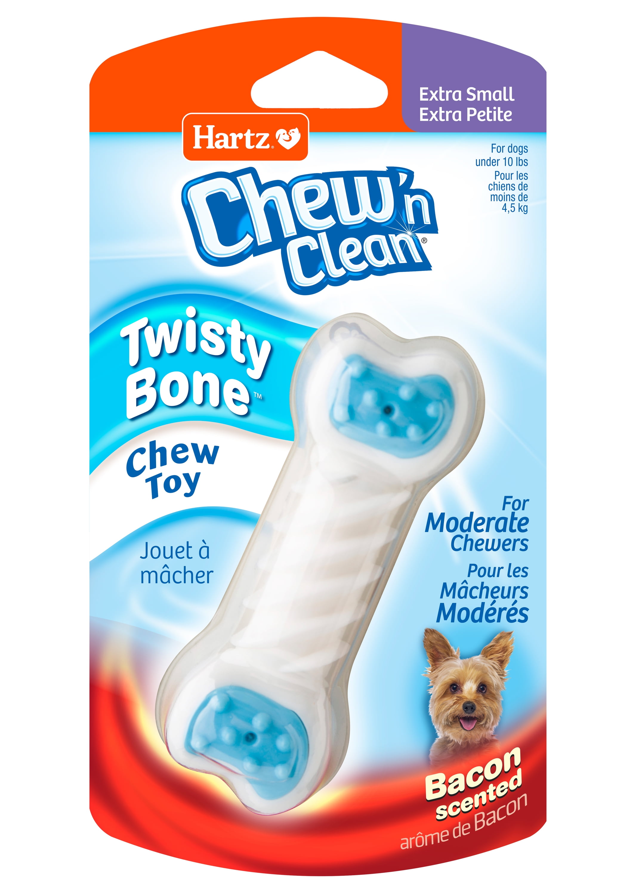 Hartz Chew n Clean Twisty Bone Dog Toy, Nylon, XS, 1ct