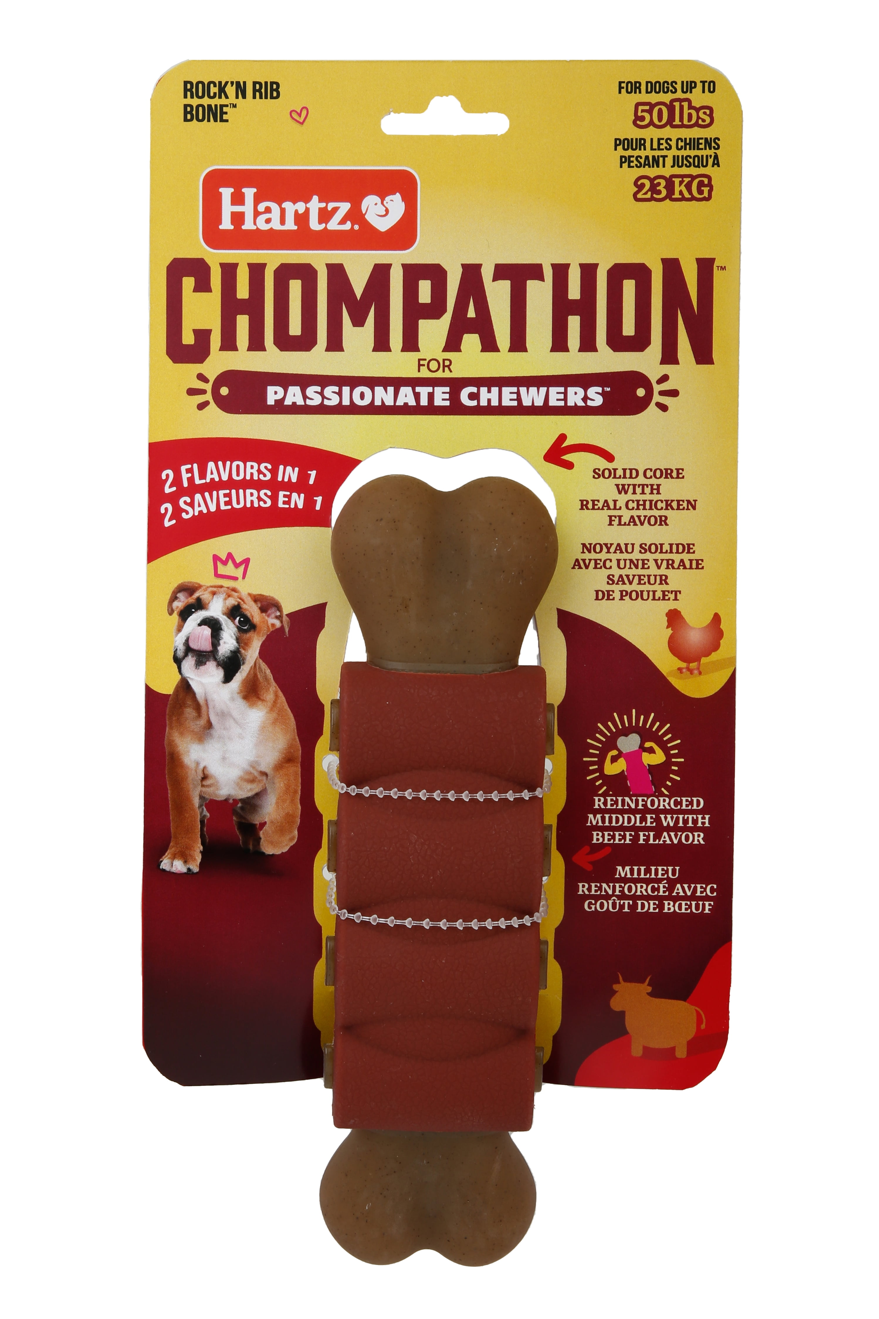 Hartz Chompathon Rock 'N Rib Bone, Nylon, Tough Dog Chew Toy