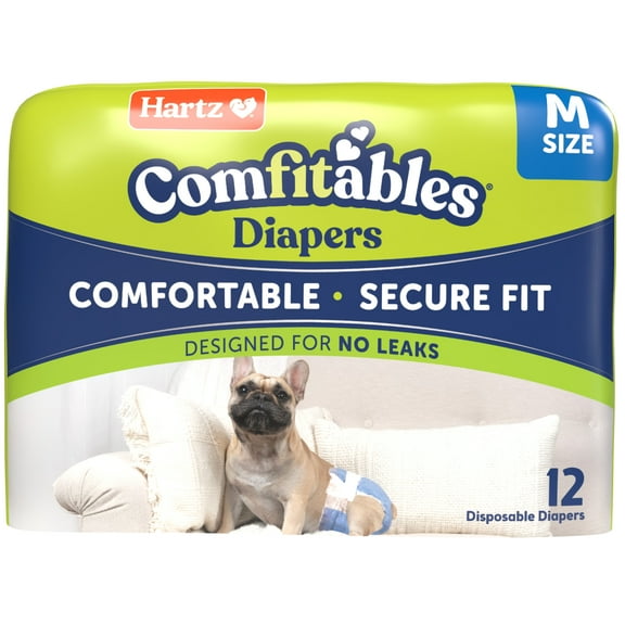 Hartz Comfitables Dog Diapers, Medium 12 Count