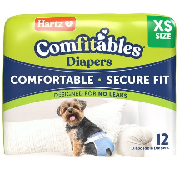 Hartz Comfitables Dog Diapers, XS 12 Count