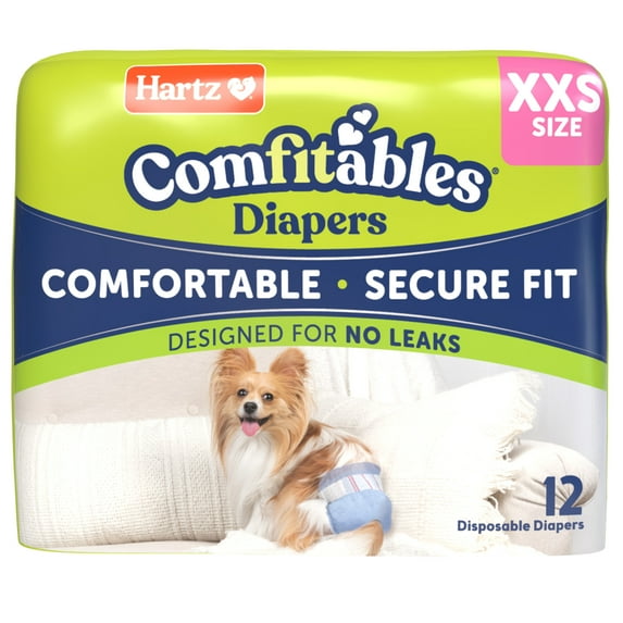 Hartz Comfitables Dog Diapers, XXS 12 Count