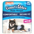 thumbnail image 1 of Hartz Comfitables Male Dog Wraps with Stretchy Waistband, Medium 12 Count, 1 of 9