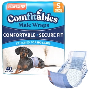 Hartz Comfitables Male Dog Wraps with Stretchy Waistband, Small 40 Count