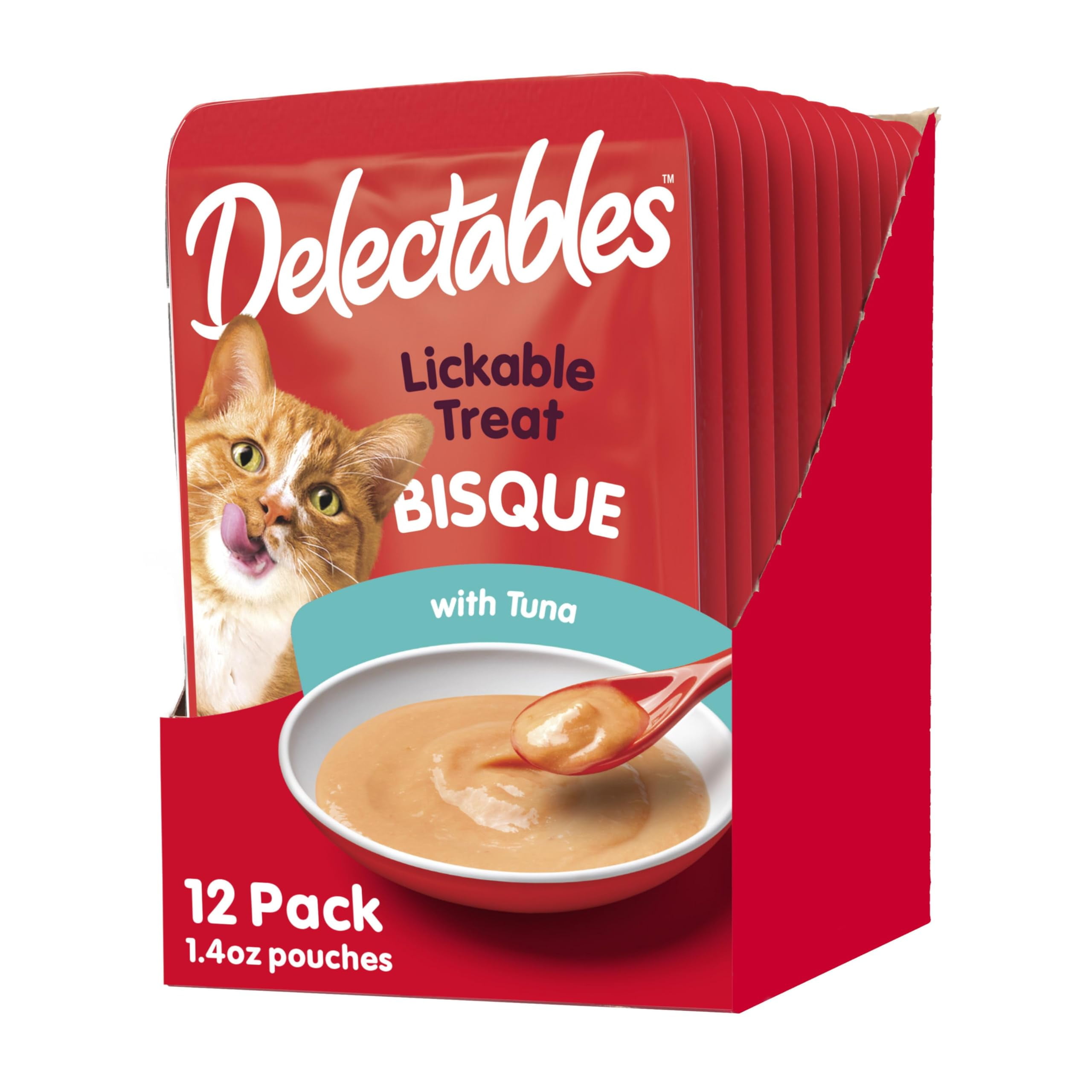 Hartz Delectables Bisque Lickable DPF11&nbsp;Wet Cat Treats-12 Pack-Tuna - 3270011057