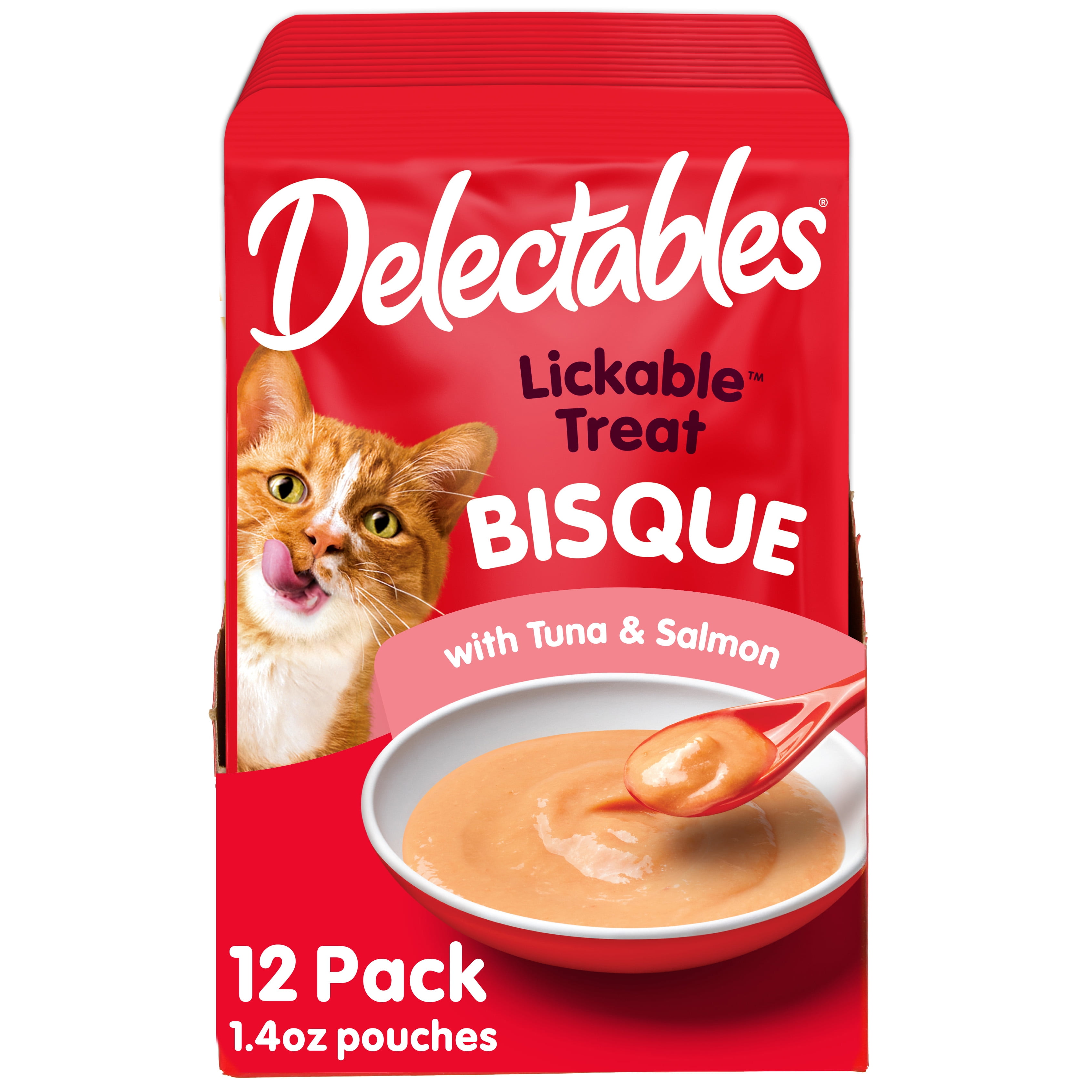 Hartz Delectables Bisque Lickable Wet Cat Treat - Tuna & Salmon, 1.4oz (12 Pack)