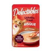 Hartz Delectables Bisque Non-Seafood Lickable Wet Cat Treats, Chicken - 1.4oz, One Pouch