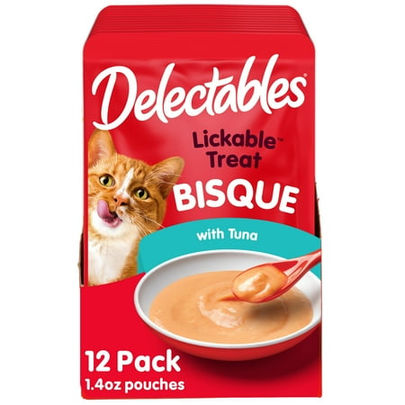 Hartz Delectables Bisque Tuna Lickable Wet Cat Treats, 1.4oz (12 Pack)