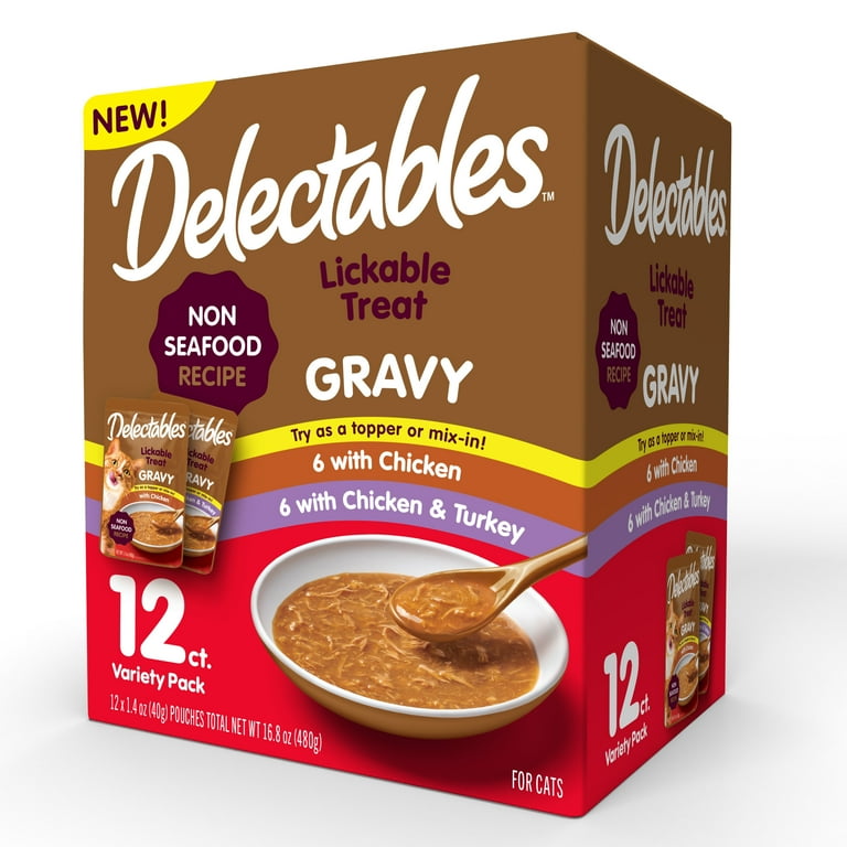 Hartz Delectables Gravy Lickable Wet Cat Treats Variety Pack 12