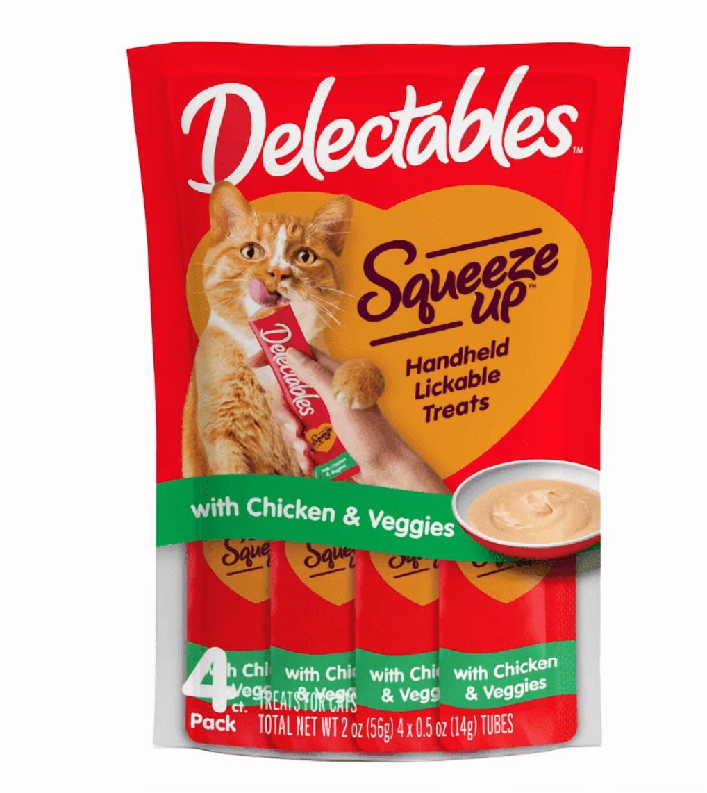 Hartz Delectables Lickable Treats™ Squeeze Up™ Cat Treat - Chicken & Veggies, 4ct