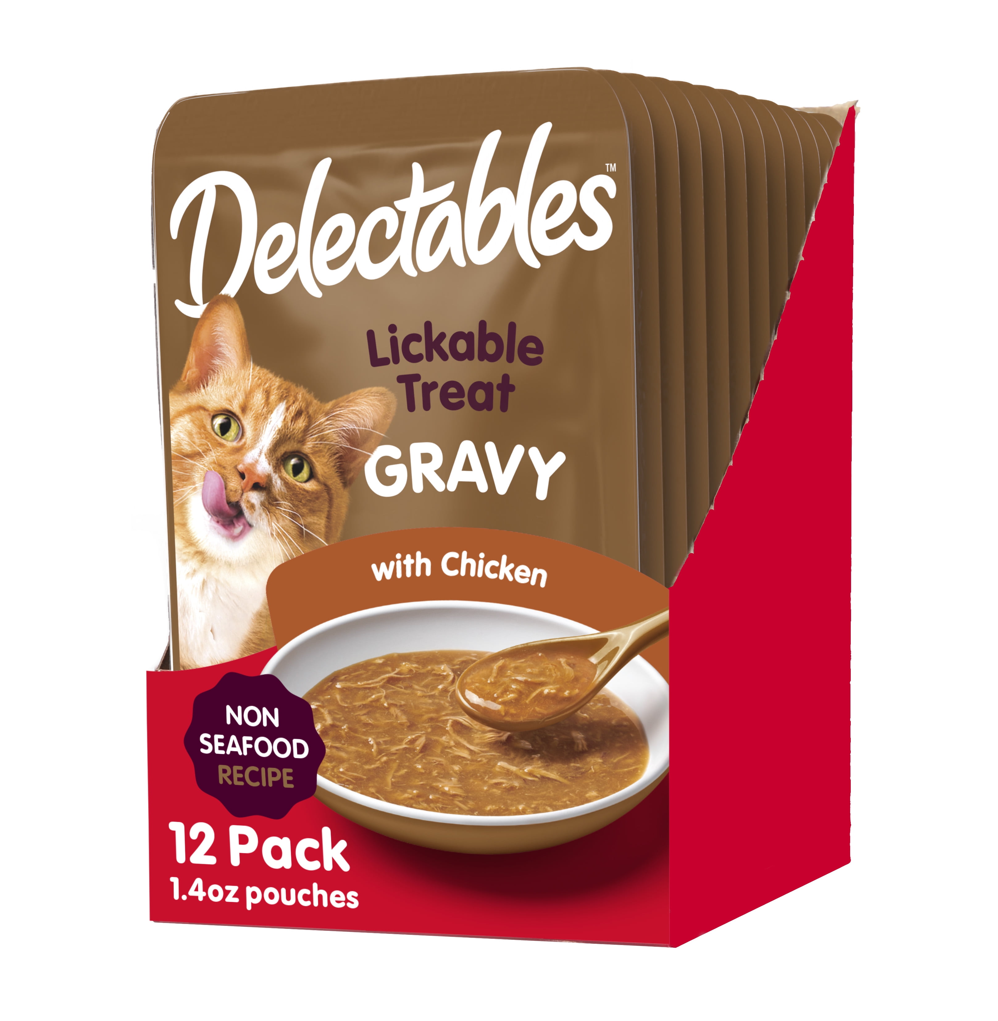 Hartz Delectables Non Seafood Gravy Lickable Wet Cat Treats Chicken 12 Count 1.4oz Walmart