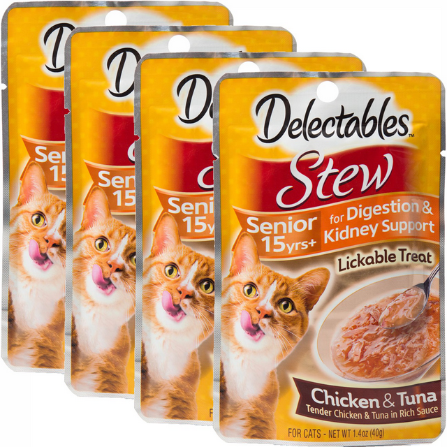 Liquid Cat Food For Senior Cats Hartz Delectables Senior 15 Years Lickable Wet Cat Food, Squeeze Pouch