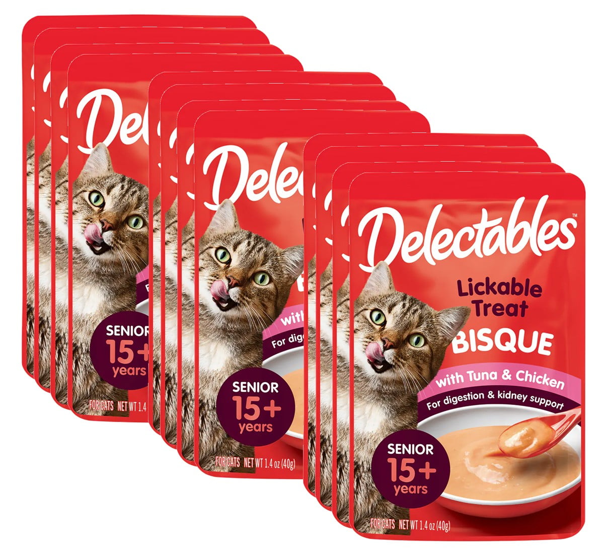 Hartz Delectables Senior 15 Years Lickable Wet Cat Food, Soft Pate