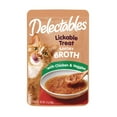 thumbnail image 1 of Hartz Delectables Savory Broths Lickable Wet Cat Treats, Chicken and Veggies, 1.4oz, Single, 1 of 9