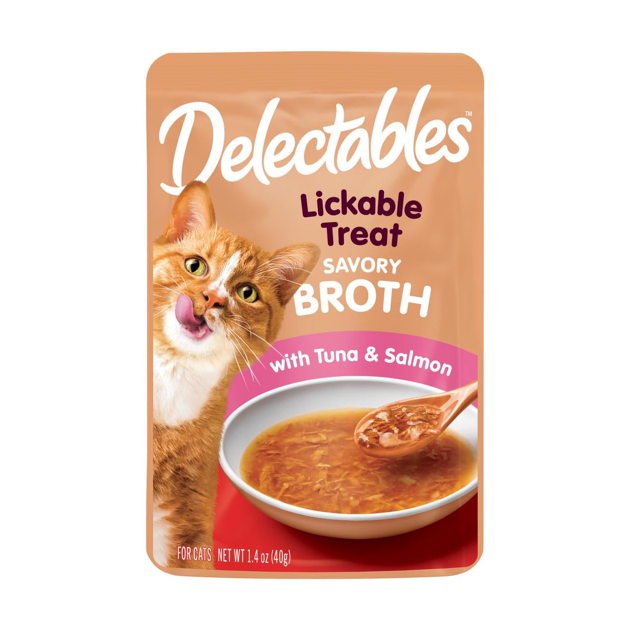 Hartz Delectables Savory Broths Lickable Wet Cat Treats - Tuna & Salmon - 1.4oz, One Pouch