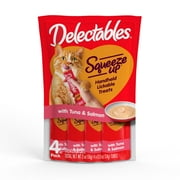 Hartz Delectables Squeeze Up Interactive Lickable Wet Cat Treats Tuna & Salmon, 0.5oz Tube (4 Count)