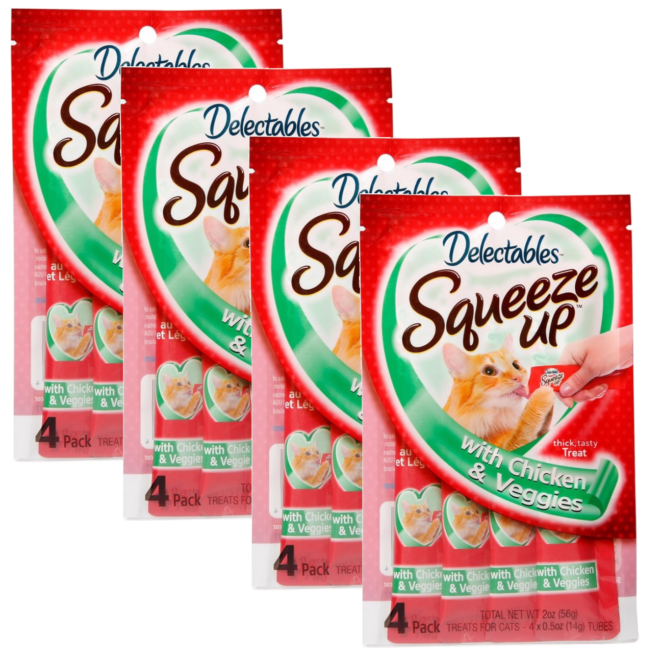 Hartz Delectables Squeeze up Lickable Treat SizePack of 4 Flavor