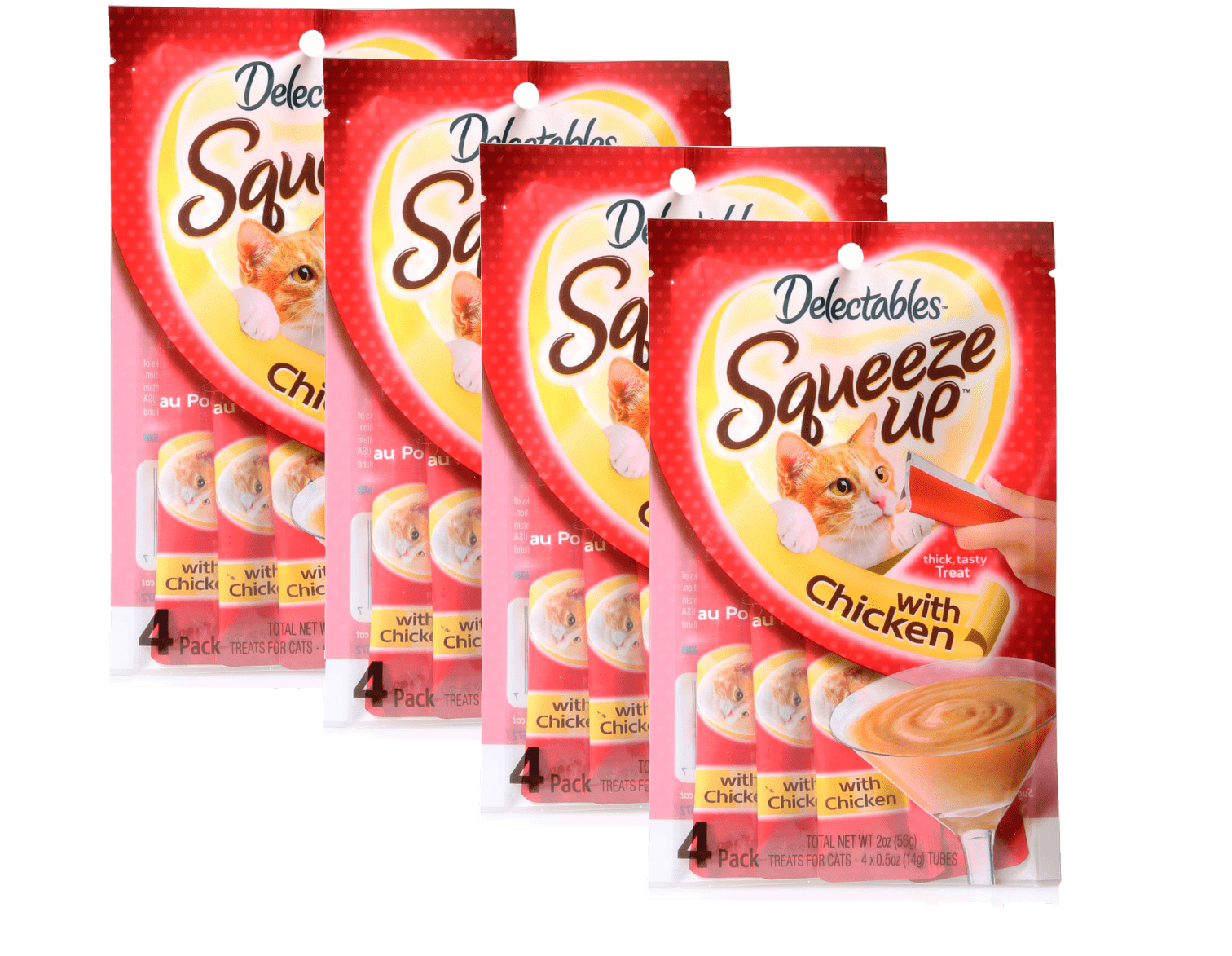 Hartz Delectables Squeeze up Lickable Treat SizePack of 4 Flavor