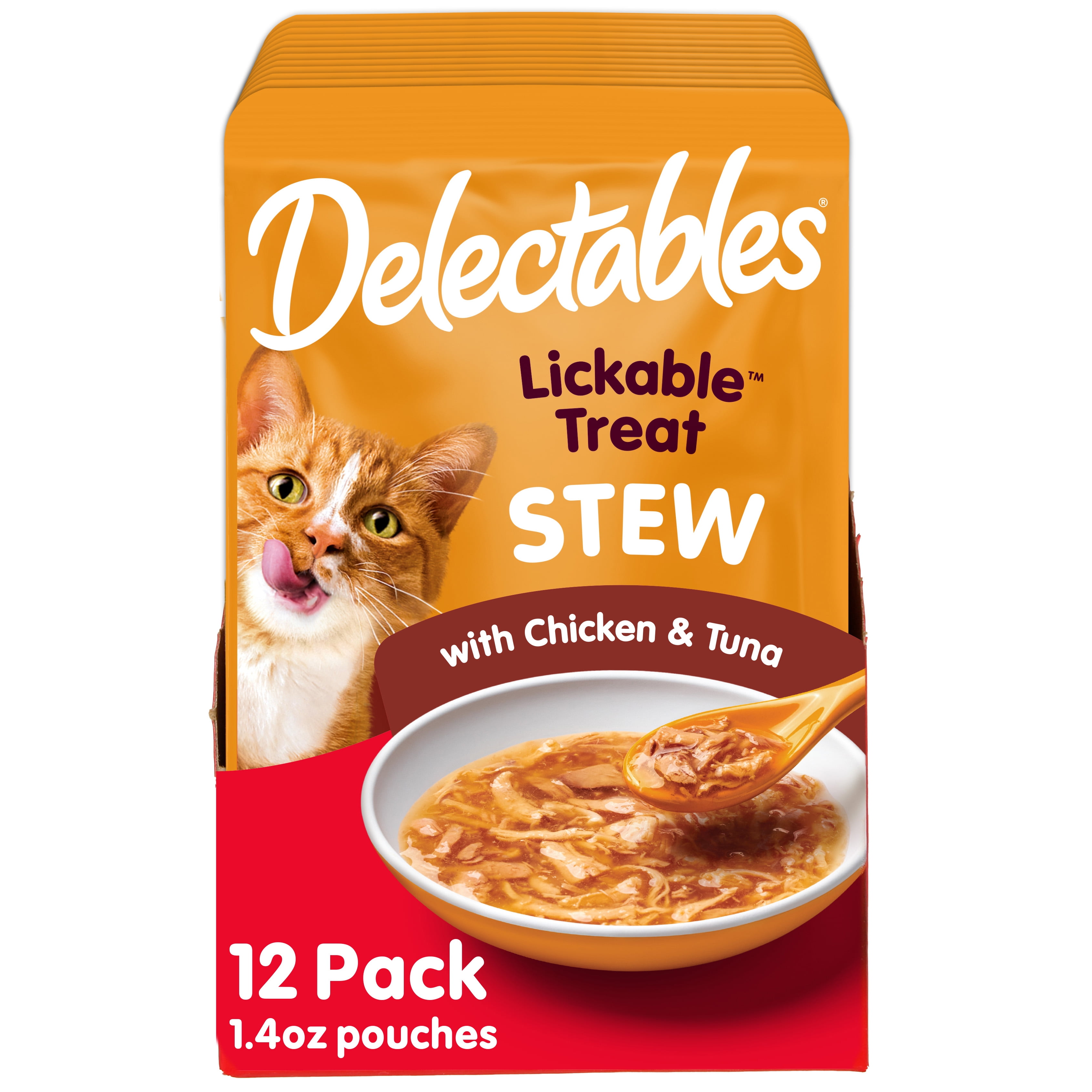 Hartz Delectables Stew Lickable Wet Cat Treats - Chicken & Tuna, 1.4oz, 12 Pack