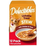 Hartz Delectables Stew Lickable Wet Cat Treats - Chicken & Tuna, 1.4oz, 12 Pack