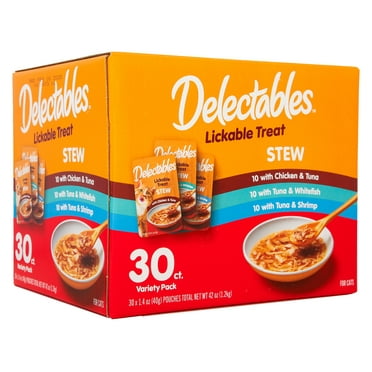 Hartz Delectables Stew Lickable Wet Cat Treats Variety Pack, 30 Count