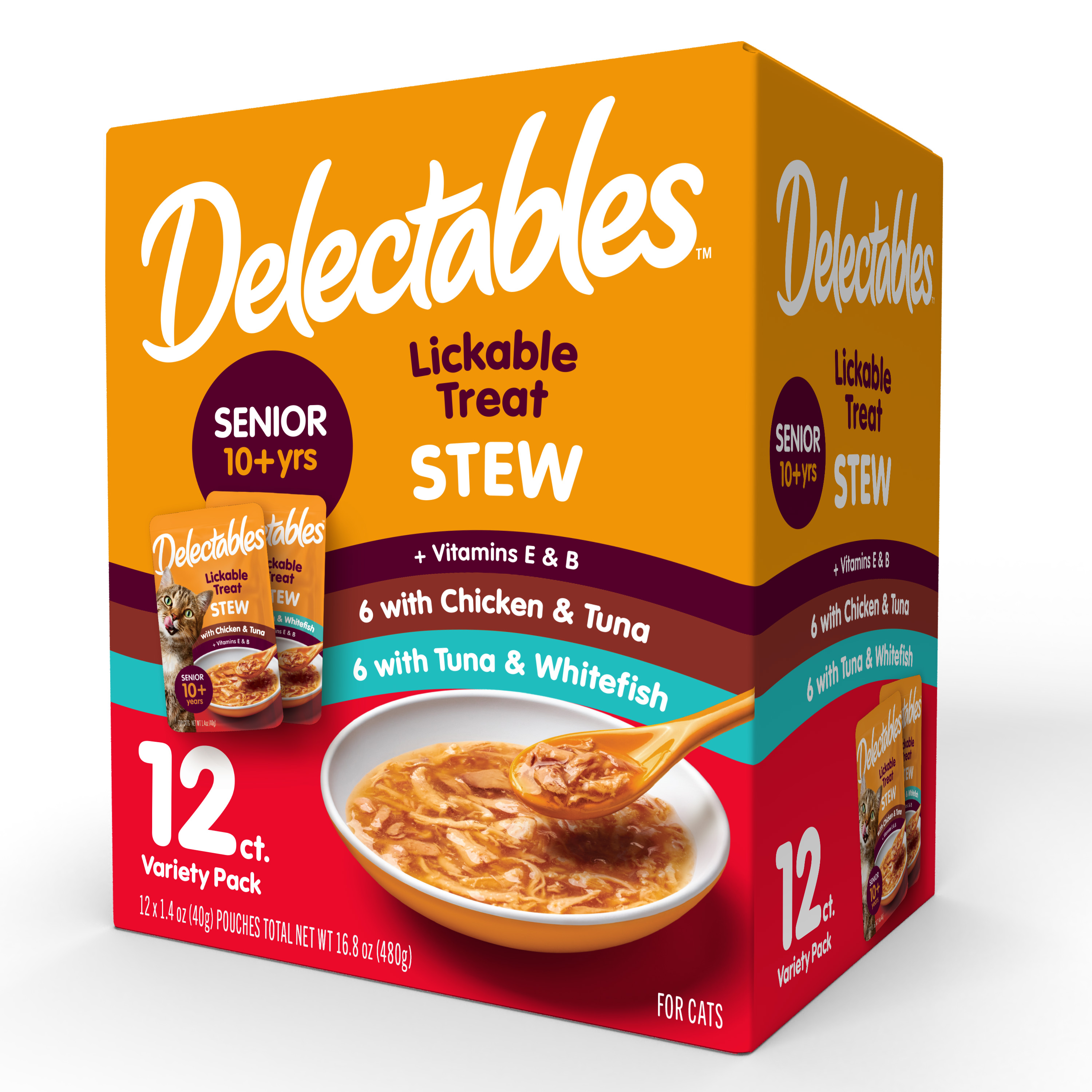 Delectables Stew Senior 10 Lickable Cat Treats Variety Pack 12 Count Walmart