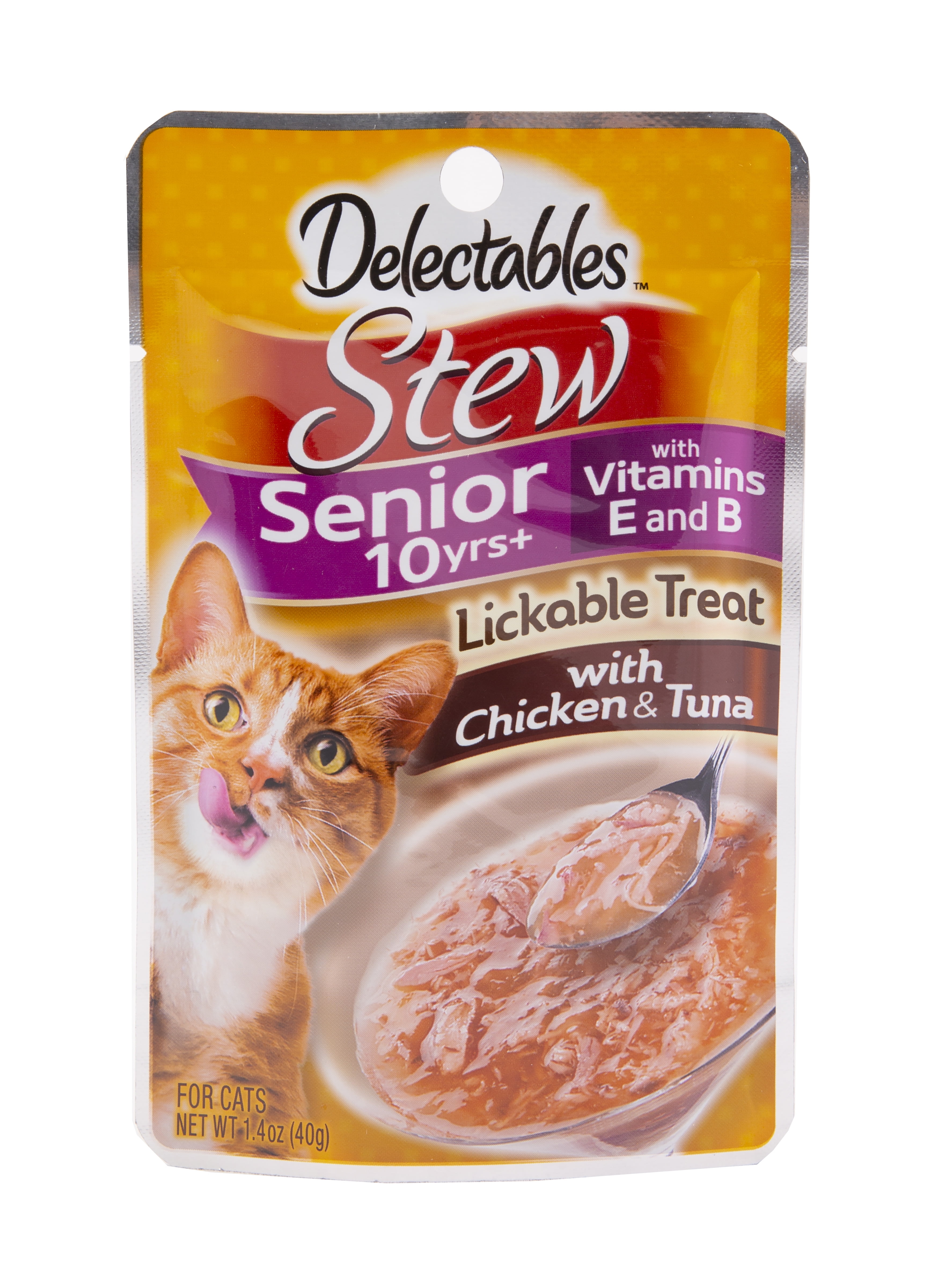 Hartz Delectables Stew Senior 10+ Lickable Wet Cat Treats - Chicken & Tuna, 1.4 Oz.