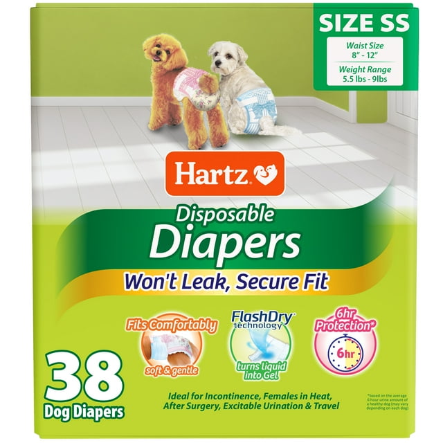 Hartz Disposable Dog Diapers for Female and Male Dogs or Puppies