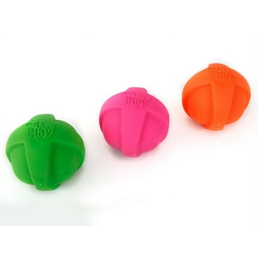 Hartz Dura Play Large Ball Dog Toy with Bacon Scent and Squeaker, Latex, 3 Pack