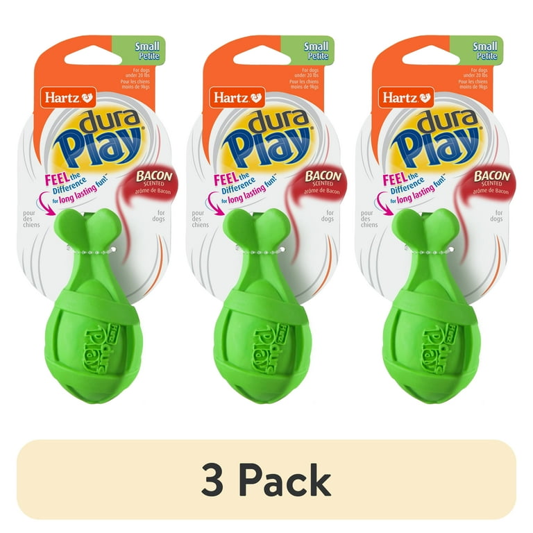 3 pack Hartz Dura Play Rocket Bacon Scented Latex Dog Toys Small Walmart