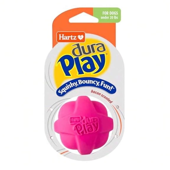 Hartz DuraPlay Bacon Scented Dog Toy Small Ball Pink
