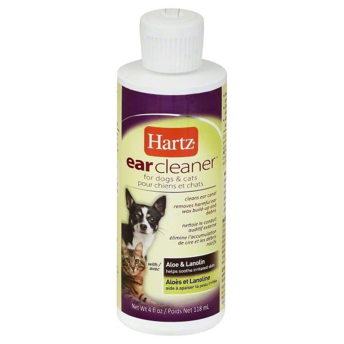 Hartz Ear Cleaner for Dogs & Cats with Aloe & Lanolin, 4 fl oz