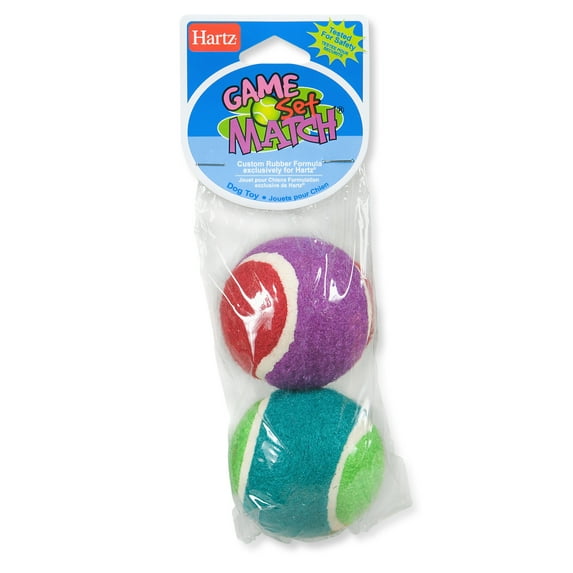 Hartz Game Set Match Rubber Tennis Dog Toy Ball, 2 Pack
