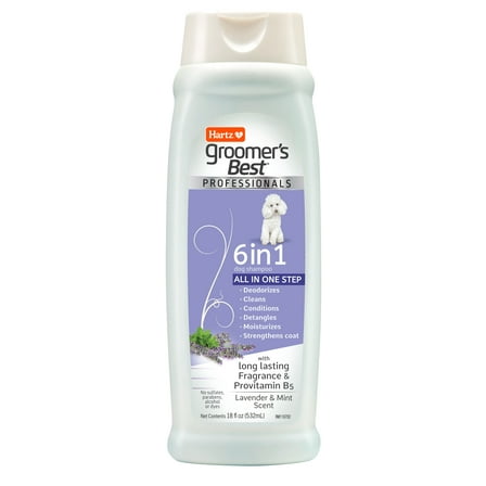 Hartz Groomer's Best PROFESSIONALS 6 IN 1 Dog Shampoo, 18 fl oz.