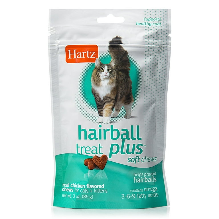 Hartz Hairball Remedy Plus Soft Chews for Cats with Omega 3-6-9