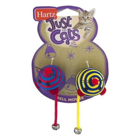 Hartz Just For Cats Bell Mouse Cat Toy, 2 Count